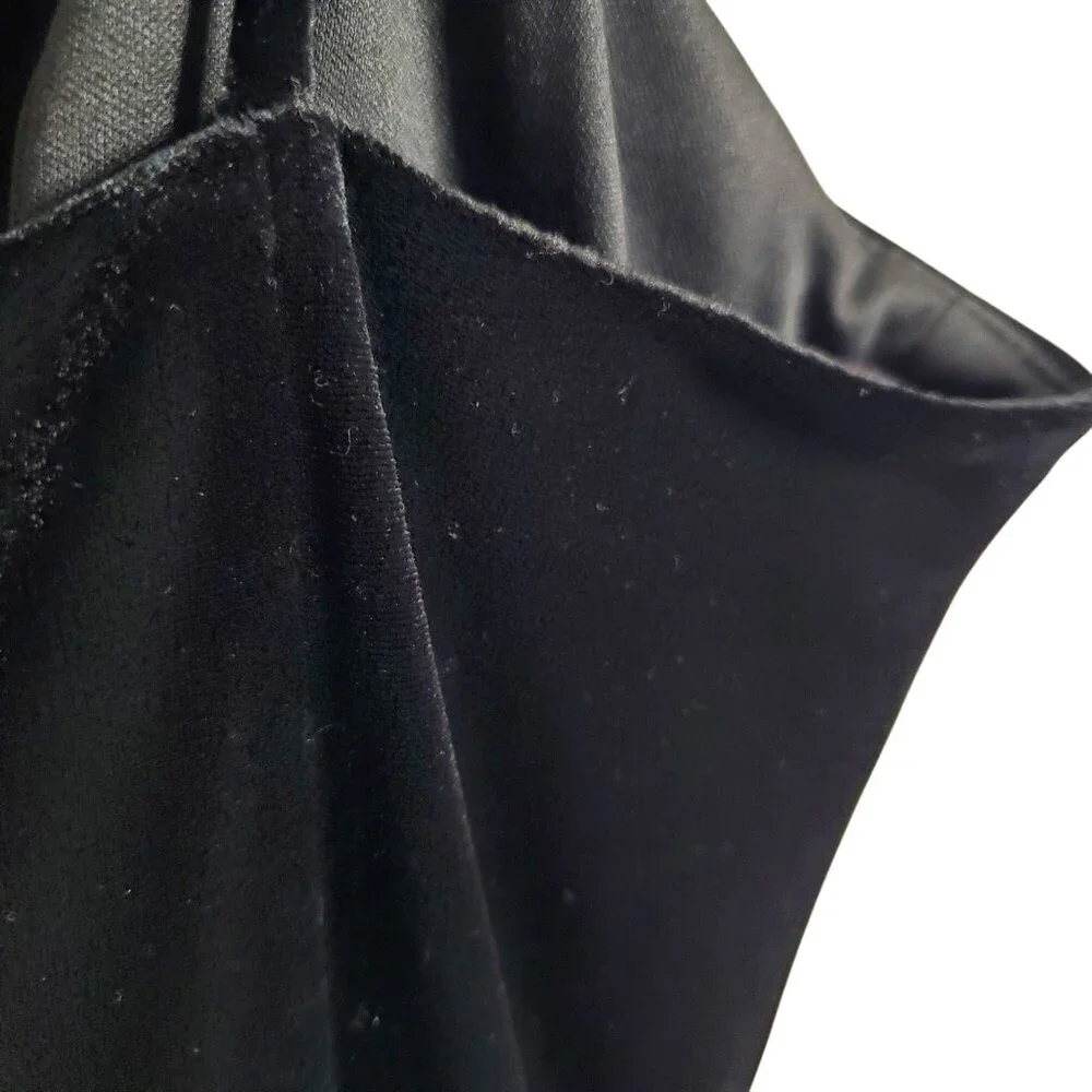 Alex Evenings Size 12 Dress Slip Gown Velvet Spaghetti Strap Evening Back Slit - Picture 11 of 15